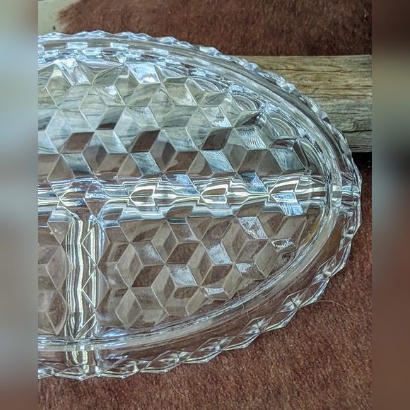 Vintage Fostoria American Three Slot Relish Crystal Dish - Picture 6 of 8